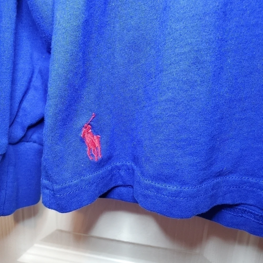 Polo Ralph Lauren Blue Logo Hooded Jersey T-shirt Sz S